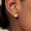 image:imageCicy Bell Womens Flat Back Stud Earrings 18K Gold Plated Hypoallergenic 316L G23 Surgical Titanium Steel CZ Stud Jewelry for Tragus Helix Cartilage Conch Piercing 20GGold Snowflake
