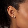 image:imageCicy Bell Womens Flat Back Stud Earrings 18K Gold Plated Hypoallergenic 316L G23 Surgical Titanium Steel CZ Stud Jewelry for Tragus Helix Cartilage Conch Piercing 20GGold Cross B