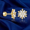 image:imageCicy Bell Womens Flat Back Stud Earrings 18K Gold Plated Hypoallergenic 316L G23 Surgical Titanium Steel CZ Stud Jewelry for Tragus Helix Cartilage Conch Piercing 20GGold Snowflake