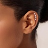 image:imageCicy Bell Womens Flat Back Stud Earrings 18K Gold Plated Hypoallergenic 316L G23 Surgical Titanium Steel CZ Stud Jewelry for Tragus Helix Cartilage Conch Piercing 20GSilver Leaf