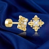 image:imageCicy Bell Womens Flat Back Stud Earrings 18K Gold Plated Hypoallergenic 316L G23 Surgical Titanium Steel CZ Stud Jewelry for Tragus Helix Cartilage Conch Piercing 20GGold Iris