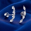 image:imageCicy Bell Womens Flat Back Stud Earrings 18K Gold Plated Hypoallergenic 316L G23 Surgical Titanium Steel CZ Stud Jewelry for Tragus Helix Cartilage Conch Piercing 20GSilver Leaf