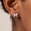 image:imageCicy Bell Womens Flat Back Stud Earrings 18K Gold Plated Hypoallergenic 316L G23 Surgical Titanium Steel CZ Stud Jewelry for Tragus Helix Cartilage Conch Piercing 20GSilver Butterfly A