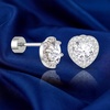 image:imageCicy Bell Womens Flat Back Stud Earrings 18K Gold Plated Hypoallergenic 316L G23 Surgical Titanium Steel CZ Stud Jewelry for Tragus Helix Cartilage Conch Piercing 20GSilver Heart Zircon B