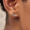 image:imageCicy Bell Womens Flat Back Stud Earrings 18K Gold Plated Hypoallergenic 316L G23 Surgical Titanium Steel CZ Stud Jewelry for Tragus Helix Cartilage Conch Piercing 20GSilver Leaf