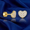 image:imageCicy Bell Womens Flat Back Stud Earrings 18K Gold Plated Hypoallergenic 316L G23 Surgical Titanium Steel CZ Stud Jewelry for Tragus Helix Cartilage Conch Piercing 20GGold Love Heart