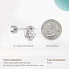 image:imageCicy Bell Womens Flat Back Stud Earrings 18K Gold Plated Hypoallergenic 316L G23 Surgical Titanium Steel CZ Stud Jewelry for Tragus Helix Cartilage Conch Piercing 20GSilver Heart Zircon B