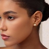 image:imageCicy Bell Womens Flat Back Stud Earrings 18K Gold Plated Hypoallergenic 316L G23 Surgical Titanium Steel CZ Stud Jewelry for Tragus Helix Cartilage Conch Piercing 20GGold Snowflake