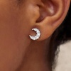 image:imageCicy Bell Womens Flat Back Stud Earrings 18K Gold Plated Hypoallergenic 316L G23 Surgical Titanium Steel CZ Stud Jewelry for Tragus Helix Cartilage Conch Piercing 20GSilver Moon