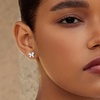image:imageCicy Bell Womens Flat Back Stud Earrings 18K Gold Plated Hypoallergenic 316L G23 Surgical Titanium Steel CZ Stud Jewelry for Tragus Helix Cartilage Conch Piercing 20GSilver Butterfly A