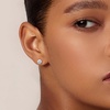 image:imageCicy Bell Womens Flat Back Stud Earrings 18K Gold Plated Hypoallergenic 316L G23 Surgical Titanium Steel CZ Stud Jewelry for Tragus Helix Cartilage Conch Piercing 20GSilver Dot Zircon