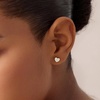 image:imageCicy Bell Womens Flat Back Stud Earrings 18K Gold Plated Hypoallergenic 316L G23 Surgical Titanium Steel CZ Stud Jewelry for Tragus Helix Cartilage Conch Piercing 20GGold Love Heart