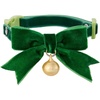 image:imageChristmas Pet Collar for Cats Dogs with Cute Bow Tie Bells Red and Green Festival Collars Safety Buckle Adjustable Breakaway Cat Bowtietie 9126inch Sweet Accessories Gift for Kitten Dog PuppyGreen