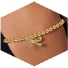 image:imageCicy Bell Beaded Bracelets 18K Gold Plated Womens Bow Bracelets Stretch Trendy Charm Cute Dainty Bowknot Bracelet Friendship Vacation Jewelry AccessoriesGold