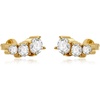 image:imageCicy Bell Womens Flat Back Stud Earrings 18K Gold Plated Hypoallergenic 316L G23 Surgical Titanium Steel CZ Stud Jewelry for Tragus Helix Cartilage Conch Piercing 20GGold Several Zircons