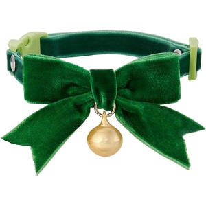 image:imageChristmas Pet Collar for Cats Dogs with Cute Bow Tie Bells Red and Green Festival Collars Safety Buckle Adjustable Breakaway Cat Bowtietie 9126inch Sweet Accessories Gift for Kitten Dog PuppyGreen