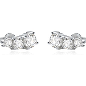 image:imageCicy Bell Womens Flat Back Stud Earrings 18K Gold Plated Hypoallergenic 316L G23 Surgical Titanium Steel CZ Stud Jewelry for Tragus Helix Cartilage Conch Piercing 20GSilver Several Zircons