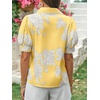 image:imageCicy Bell Womens Puff Sleeve Button Down Shirts Floral Print Summer Casual Tops Boho Loose Fit Collared BlouseYellow
