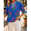 image:imageCicy Bell Womens Summer Floral Blouses Puff Ruffle Sleeve V Neck Boho Shirts Dressy Casual Flowy Blouse TopsBaby Blue