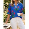 image:imageCicy Bell Womens Summer Floral Blouses Puff Ruffle Sleeve V Neck Boho Shirts Dressy Casual Flowy Blouse TopsBaby Blue