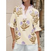 image:imageCicy Bell Womens Summer Floral Blouses Puff Ruffle Sleeve V Neck Boho Shirts Dressy Casual Flowy Blouse TopsCreamy White