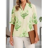 image:imageCicy Bell Womens Summer Floral Blouses Puff Ruffle Sleeve V Neck Boho Shirts Dressy Casual Flowy Blouse TopsCyanblue