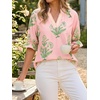 image:imageCicy Bell Womens Summer Floral Blouses Puff Ruffle Sleeve V Neck Boho Shirts Dressy Casual Flowy Blouse TopsLight Pink