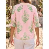 image:imageCicy Bell Womens Summer Floral Blouses Puff Ruffle Sleeve V Neck Boho Shirts Dressy Casual Flowy Blouse TopsLight Pink