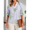 image:imageCicy Bell Womens Summer Floral Blouses Puff Ruffle Sleeve V Neck Boho Shirts Dressy Casual Flowy Blouse TopsLight Purple