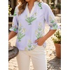 image:imageCicy Bell Womens Summer Floral Blouses Puff Ruffle Sleeve V Neck Boho Shirts Dressy Casual Flowy Blouse TopsLight Purple