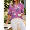 image:imageCicy Bell Womens Summer Floral Blouses Puff Ruffle Sleeve V Neck Boho Shirts Dressy Casual Flowy Blouse TopsPink