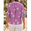 image:imageCicy Bell Womens Summer Floral Blouses Puff Ruffle Sleeve V Neck Boho Shirts Dressy Casual Flowy Blouse TopsPink