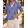 image:imageCicy Bell Womens Summer Floral Blouses Puff Ruffle Sleeve V Neck Boho Shirts Dressy Casual Flowy Blouse TopsPurple