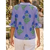 image:imageCicy Bell Womens Summer Floral Blouses Puff Ruffle Sleeve V Neck Boho Shirts Dressy Casual Flowy Blouse TopsPurple
