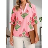 image:imageCicy Bell Womens Summer Floral Blouses Puff Ruffle Sleeve V Neck Boho Shirts Dressy Casual Flowy Blouse TopsRose Pink