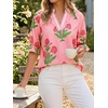 image:imageCicy Bell Womens Summer Floral Blouses Puff Ruffle Sleeve V Neck Boho Shirts Dressy Casual Flowy Blouse TopsRose Pink