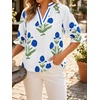 image:imageCicy Bell Womens Summer Floral Blouses Puff Ruffle Sleeve V Neck Boho Shirts Dressy Casual Flowy Blouse TopsWhite