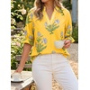 image:imageCicy Bell Womens Summer Floral Blouses Puff Ruffle Sleeve V Neck Boho Shirts Dressy Casual Flowy Blouse TopsYellow