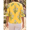 image:imageCicy Bell Womens Summer Floral Blouses Puff Ruffle Sleeve V Neck Boho Shirts Dressy Casual Flowy Blouse TopsYellow