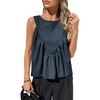 image:imageCicy Bell Womens Peplum Babydoll Tank Tops Summer Sleeveless Loose T Shirts Casual Shirred Flowy TopsNavy