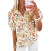 image:imageCicy Bell Womens Puff Sleeve Button Down Shirts Floral Print Summer Casual Tops Boho Loose Fit Collared BlouseWhite Floral