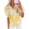 image:imageCicy Bell Womens Puff Sleeve Button Down Shirts Floral Print Summer Casual Tops Boho Loose Fit Collared BlouseYellow
