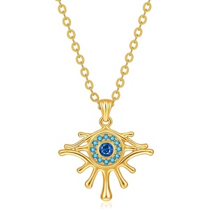 image:imageCicy Bell Evil Eye Necklace for Women 18k Gold Plated Pendant Necklace Cubic Zirconia Dainty Trendy JewelryGold