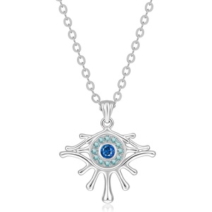 image:imageCicy Bell Evil Eye Necklace for Women 18k Gold Plated Pendant Necklace Cubic Zirconia Dainty Trendy JewelryWhite Gold