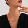 image:imageCicy Bell 18K Gold Plated Layered Necklace for Women Honeycomb Dainty Cubic Zirconia Adjustable Hexagon Chain Pendant Necklace Hawaii Vacation JewelryGold