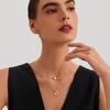 image:imageCicy Bell 18K Gold Plated Layered Necklace for Women Honeycomb Dainty Cubic Zirconia Adjustable Hexagon Chain Pendant Necklace Hawaii Vacation JewelryGold