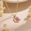 image:imageCicy Bell 18K Gold Plated Layered Necklace for Women Honeycomb Dainty Cubic Zirconia Adjustable Hexagon Chain Pendant Necklace Hawaii Vacation JewelryGold