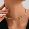image:imageCicy Bell Tennis Necklace for Women 18K Gold Plated Dainty Cubic Zirconia Adjustable Pendant Necklace Birthday Valentines Day Jewelry for HerGold