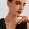 image:imageCicy Bell Tennis Necklace for Women 18K Gold Plated Dainty Cubic Zirconia Adjustable Pendant Necklace Birthday Valentines Day Jewelry for HerWhite Gold