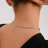 image:imageCicy Bell Tennis Necklace for Women 18K Gold Plated Dainty Cubic Zirconia Adjustable Pendant Necklace Birthday Valentines Day Jewelry for HerWhite Gold